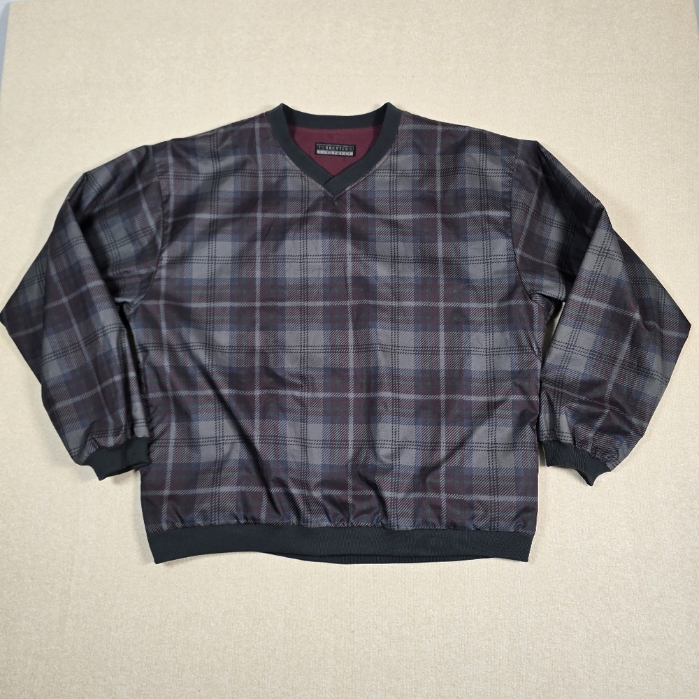 Forrester’s Reversible Golf Pullover Jacket Plaid… - image 1